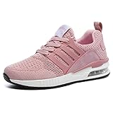 tqgold Herren Damen Sportschuhe Laufschuhe Bequem Atmungsaktives Turnschuhe Sneakers Gym Fitness Leichte Schuhe (Rosa,Größe 37)