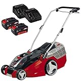 Einhell GE-CM 43 Akku-Rasenmäher Li M Kit Power X-Change (Li-Ion, 36 V, bis 600 m², 43 cm Schnittbreite, 6x Höhenverstellung, inkl. 2 x 4,0 Ah-Akku und 2 x Ladegerät)