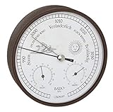 TFA Dostmann Analoge Wetterstation, für innen und außen, Barometer, Hygrometer, Thermometer, wetterfest