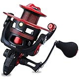 Sougayilang Angelrollen mit leichter Salzwasser-Spinnrolle, 17,9 kg Kohlefaser-Zug, 12 + 1 BB Ultra glatte Aluminium-Inshore-Spule für Salzwasser oder Süßwasser