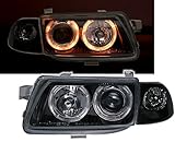 AD Tuning Angel Eyes Scheinwerfer Set, Klarglas Schwarz, inkl. Frontblinker
