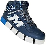 Bootsland High Top Basketballschuhe Sneaker Skaterschuhe Herren 004, Schuhgröße:43, Farbe:Schwarz/Blau