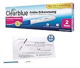 Clearblue Schwangerschaftstest Frühtest 2 Stück im Vorteilspack + 10 Stück One Step 10 miu ml Ultrafrühtests