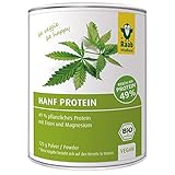 Raab Vitalfood Bio Hanfprotein-Pulver, vegan, gute Bioverfügbarkeit, Protein-Pulver mit 49% pflanzlichem Protein und Omega-3-Fettsäuren, Eiweiß-Pulver, Hanf-Mehl 1er Pack (1 x 125 g)