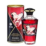 Shunga liebesöl - Massage Öl Geschmack Kirsche Aroma Essbar 100ml wärmendes Öl Vorspiel Erotik Intim Tantra Sex Thai
