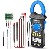 Digitales Zangenmessgerät Multimeter, Holdpeak HP-6205 Automatische Bereichswahl 6000 Zählungen TRMS-Zangenmessgerät für AC- und DC-Stromstärke Spannungswiderstand Kapazitätstemperatur (Doppelbacke)