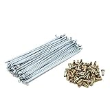 sourcing map 72Stk. Motorrad Speichenrad mit Nippel 3mm Gewindedurchm. 170mm Länge Silber Ton DE