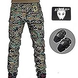 ATAIRSOFT Männer Kampfhose Armee Militärische Taktische Airsoft Paintball Schießen BDU Hose mit Knieschützern AOR2 XXL