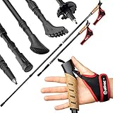 POWRX Nordic Walking Stöcke Classic I Teleskop verstellbar & super leicht inkl. Workout und Sport App I Wanderstöcke mit Anti-Shock Dämpfung I Auswählbar mit Tragetasche (Classic)