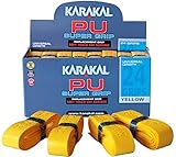 KARAKAL - PU Super Grip - selbstklebendes Griffband für Badminton, Squash, Tennis, Hockeyschläger oder Eisstock -  Gelb 5er