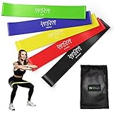 ZenLoops Fitnessbänder Set, 5 Resistance Bands in versch. Stärken, Booty Band für Bein- und Po Training Zuhause, stabile Gymnastikbänder, inkl. E-Book, Workout-Guide & Tasche, 5 Stück (Latex Bunt)