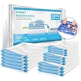 ALIENGT Vakuumbeutel Reise I 14 Stück Kompressionsbeutel I Beutel Reise I Vakuum Aufbewahrungsbeutel I Vacuum Space Storage Bags in 4 Größe, Rollen per Hand I ohne Staubsauger