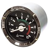 Drehzahlmesser mit Beleuchtung und Masseanschluss - mit Chromring - 12V - ø 60mm