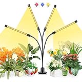 Lovebay Pflanzenlampe LED, 40W Pflanzenlicht Pflanzenleuchte Wachstumslampe Wachsen licht Grow Lampe Vollspektrum für Zimmerpflanzen mit Zeitschaltuhr, 3 Arten von Modus, 5 Arten von Helligkeit