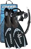 Cressi Pluma / Pluma Bag - Premium Flossen Set, Schwarz/Silber - Schnorchel Set, 41/42