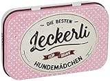 Nostalgic-Art Retro Leckerli-Dose, PfotenSchild – Hundemädchen – Geschenk-Idee für Hunde-Besitzer, Blech-Box für unterwegs, Vintage-Design, 9,5x6x2 cm