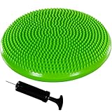 Movit Ballsitzkissen Dynamic SEAT inkl. Pumpe, Durchmesser 33cm, grün, schadstoffgeprüft, Luftkissen Noppenkissen Balance Kissen