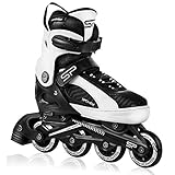 Spokey ORI Inline Skates für Kinder und Jugendliche bis max. Körpergewicht 60 kg, größenverstellbar, Alu-Schienen, Kugellager ABEC-9 Carbon, PU Rolle 82 A, Ø-Rolle größenabhängig