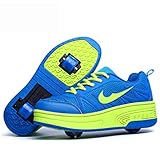 WFSH Unisex Kinder Roller Skate Schuhe abnehmbar Werden Sport Trainer für Jungen mädchen doppelträder Schuhe (Color : Sky Blue Double Wheel, Size : 40)