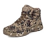 PAMRAY Herren Damen Camouflage Schuhe Taktisch Outdoor Sports Laufschuhe Safety Warm Stiefel Hoch Top Militär Camping Wandern45