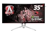 AOC Agon AG352UCG 88,9 cm (35 Zoll) Curved Monitor (HDMI, USB Hub, DisplayPort, 4ms Reaktionszeit, 100 Hz, 3440x1440, Nvidia G-Sync) schwarz/Silber