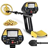 Intey Metalldetektor, professionell, hohe Präzision, höhenverstellbar, mit wasserdichter Spule und faltbarer Schaufel, multifunktional, zur Erkennung von Metallen, Strandschäden, Gold, Silber