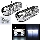 KaTur 2 Stück 16 LED weiße Nebelscheinwerfer DRL Driving Lampe Birne DC 12 V Tagfahrlicht
