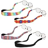 HIFOT Sonnenbrillen Brillenbänder 4 Stück, Neoprene Schwimmende Brillenband, Brillen Band Brillen Kordel Halter für Herren Damen