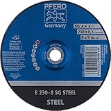 PFERD 62223826 Schruppscheibe Stahl E230-8A24R SG, 8.3mm x 230mm x 22.23mm, E2308A24RSG