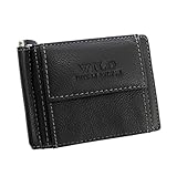 Dollar-Clip Herrenbörse von Wild Things Only - Geldklammer Geldbörse Geldbeutel Herren-Portemonnaie Lederbörse Börse aus Antik Leder (Schwarz) - präsentiert von ZMOKA®