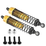 Dilwe 2 Stück RC Stoßdämpfer, Aluminiumlegierung Stoßdämpfer für HIMOTO E10MTL / E10MT / E10BP 1/10 Auto( Gold)