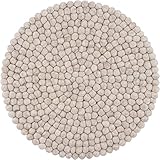 myfelt Filzkugel Sitzauflage Stuhlauflage - Béla - Ø 36 cm, beige