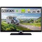 Telefunken T24X720 mobil LED Fernseher TV 24 Zoll 61 cm, WideScreen Bilschirm, DVB-C (Kabel digital) DVB-T2 (digital Terrestrisch, neuster Standard H.265) DVB-S / S2 (digital Sattelit incl. HD-Kanäle) 12/230 Volt