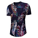 BURFLY Herren-Sommer-Rundhalsausschnitt Schlankes, kurzärmliges T-Shirt für den Außenbereich