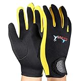 VGEBY 1 Paar Tauchen Handschuhe Neopren Schnorcheln Kajak Surfen Wassersport Handschuhe(Black Yellow S)