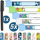 Notfallarmband Set für Kinder · 5 Stück + Stift · Sicherheitsarmband · Wasserfest · Wiederverwendbar · SOS Armband · Jungs · Tampen Kinder