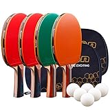 Senston Tischtennis Set, 4 Tischtennisschläger, 6 Tischtennis-Bälle Tasche Ideal für Anfänger, Familien und Profis