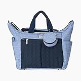 Ergobaby Baby Wickeltasche Blau mit Wickelunterlage für Unterwegs Abwaschbar, Babytasche Reisetasche Multifunktional Wasserabweisend