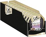 Sheba Selection in Sauce – Katzenfutter mit Kalbshäppchen in Sauce für ausgewachsene Katzen – 22 x 85g Katzennahrung