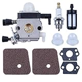 Haishine Vergaser Luftfilter Zündkerze Zündkerzen Kit passend für STIHL FS85 FS80 R FS76 FS75 FS74 FS55 FS55 FS45 FS38 FS38 Trimmer