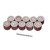 Dophee 10Pcs 15mm Schleifen Lamellenschleifrad Schmirgelpapier Flap Radscheibe mit 1 Mandrel Set 240 Grit