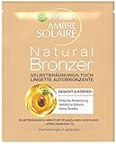 Garnier Ambre Solaire Selbstbräunungs-Tuch, Selbstbräuner mit Aprikosenkernöl, Bräunungsbeschleuniger in Gold (1 Stück)