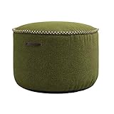 SACKit – RETROit Medley Drum Moss – Grün runder Indoor Hocker – Perfekt für das Wohnzimmer – Kombinieren Sie den Sitzhocker mit einem Sitzsack – Dänisches Design