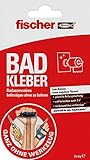 fischer BAD KLEBER, Klebstoff zur Anbringung von Badaccessoires, wasserbeständig, für Bad & Küche, Befestigung ohne Bohren, zuverlässiger Halt, 4 g