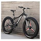 Unbekannt Mountainbikes, 26-Zoll-Hardtail-Mountainbike Aus Kohlenstoffstahl, Fat Tire All-Terrain-Mountainbike, Anti-Rutsch-Bikes Für Damen, Herren,Schwarz,24Speed