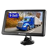 GPS Navi Navigation für Auto LKW PKW Aonerex 9 Zoll Touchscreen Navigationsgerät 8G 256M Sprachführung Blitzerwarnung mit POI Lebenslang Kostenloses Kartenupdate Fahrspurassistent UK EU 52 Karten