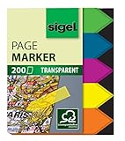 SIGEL HN613 Haftmarker Pfeile, 200 Mini-Streifen im Format 12 x 45 mm, 5 Farben