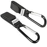PREMYO 2er Set Kinderwagen Haken Buggy Clip - Karabiner für Organizer Taschen - Universal Passend mit Klettverschluss