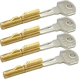 4 x BASI® Schlüssellochsperrer mit 8 Schlüssel/Steckschloss SS12 für Buntbartschlösser (Zimmertüren) Zylinder Ø 7 mm