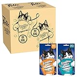 FELIX Knabber Mix Original & Strandspaß, Katzensnack mit verschiedenen Sorten, 2er Pack (2 x 8 Beutel à 60g)